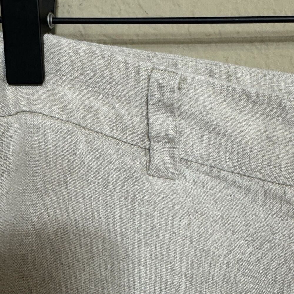 Eileen Fisher 100% Organic Linen Cream Wide Leg Trouser Pants Size L Lagenlook - Picture 8 of 12